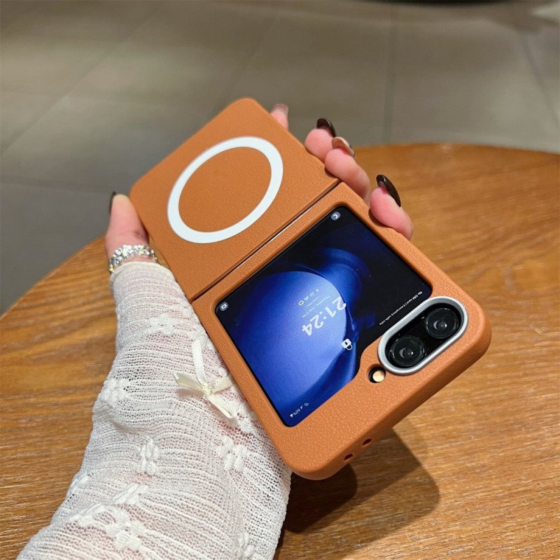 Skal För Samsung Galaxy Z Flip 7 Fe Läderstruktur