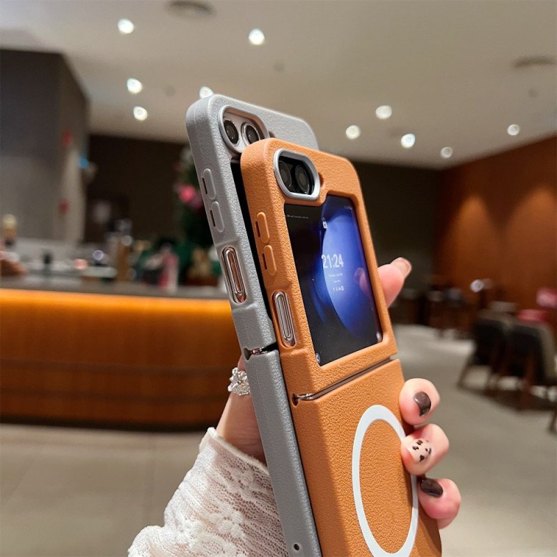 Skal För Samsung Galaxy Z Flip 7 Fe Läderstruktur