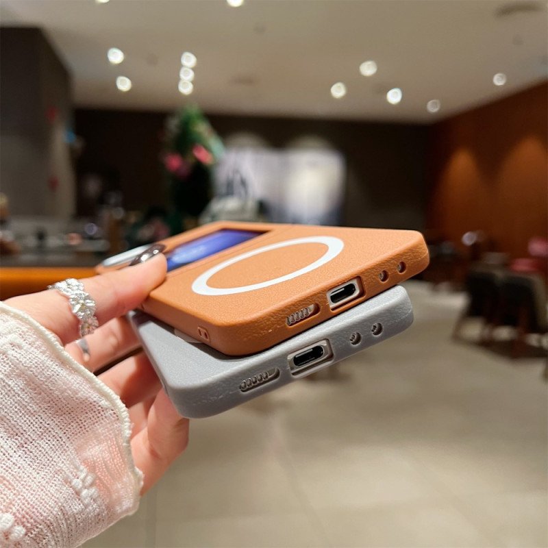 Skal För Samsung Galaxy Z Flip 7 Fe Läderstruktur