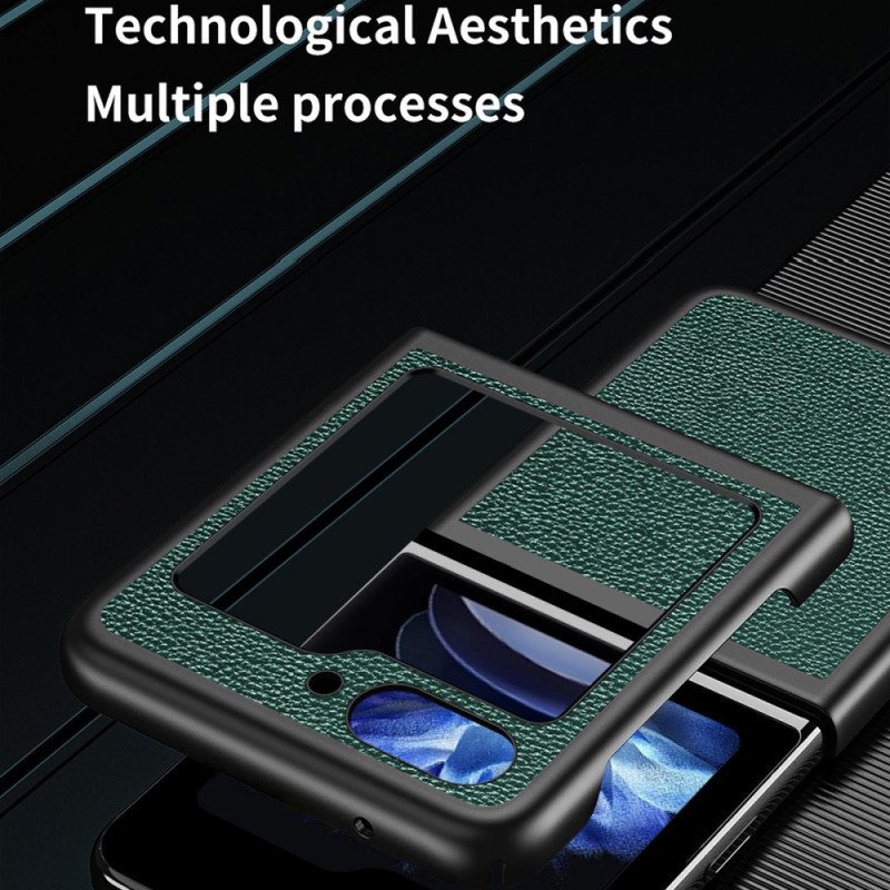 Skal För Samsung Galaxy Z Flip 7 Fe Litchi Konstläder