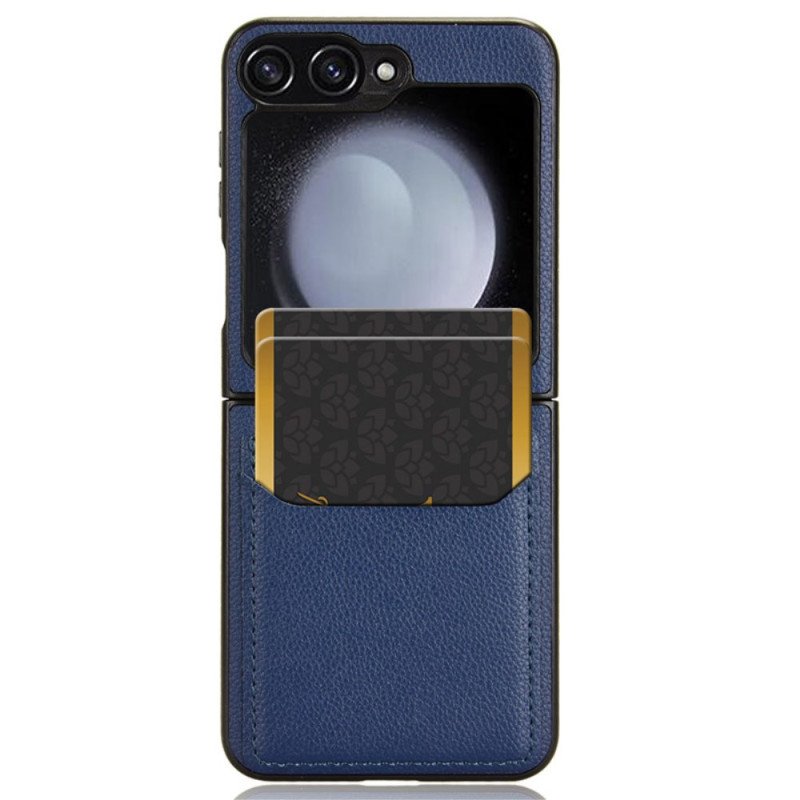 Skal För Samsung Galaxy Z Flip 7 Fe Litchitextur Korthållare