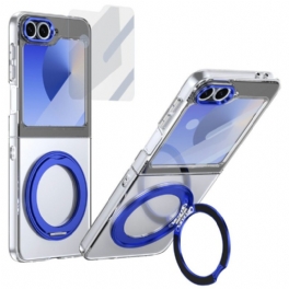Skal För Samsung Galaxy Z Flip 7 Fe Magnetiskt Stativ Och Hd-skärmskydd