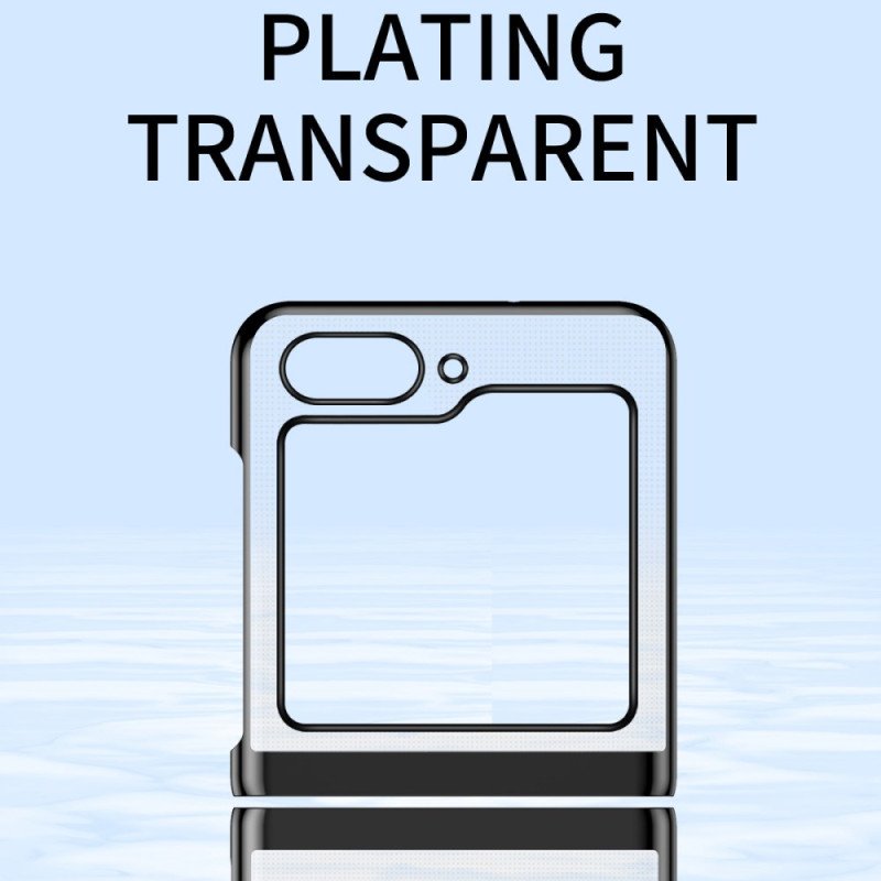 Skal För Samsung Galaxy Z Flip 7 Fe Transparent Design Och Metallisk Effekt