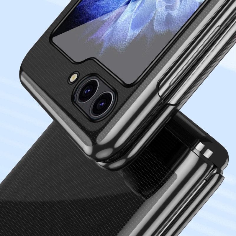 Skal För Samsung Galaxy Z Flip 7 Fe Transparent Design Och Metallisk Effekt