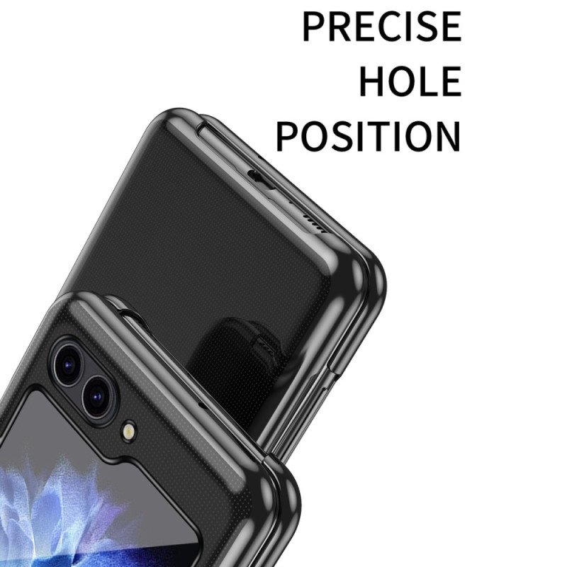 Skal För Samsung Galaxy Z Flip 7 Fe Transparent Design Och Metallisk Effekt