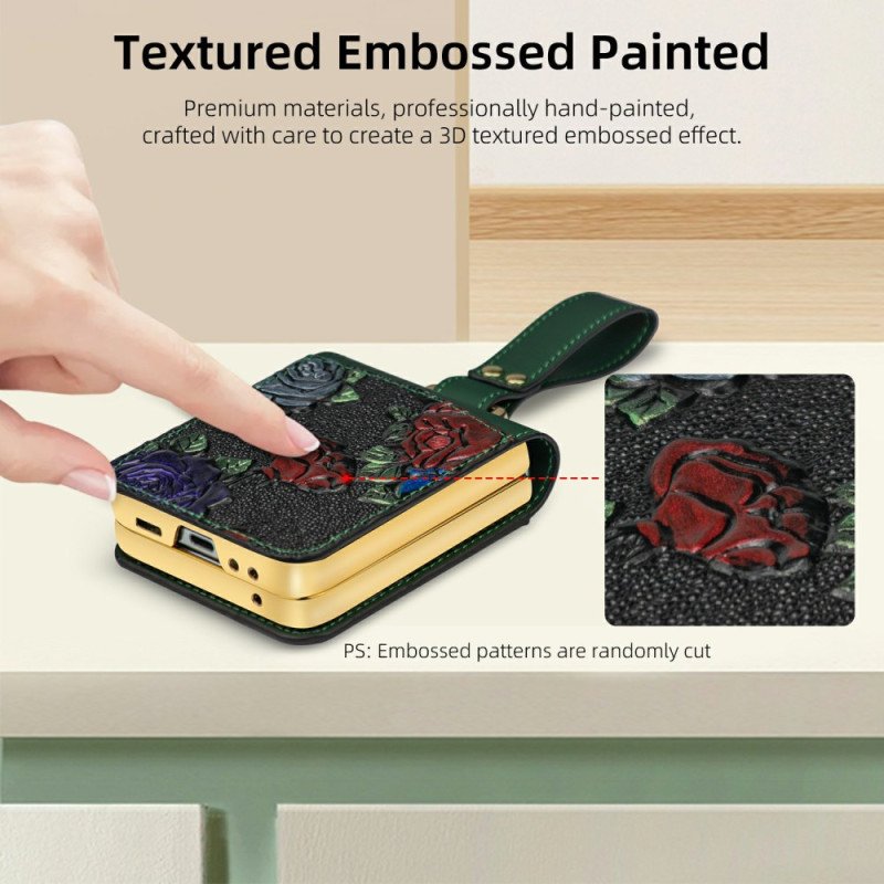Skal Samsung Galaxy Z Flip 7 Fe Axelrem Med Blommönster