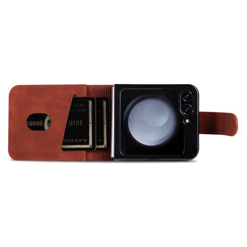 Skal Samsung Galaxy Z Flip 7 Fe Azns Korthållare I Konstläder