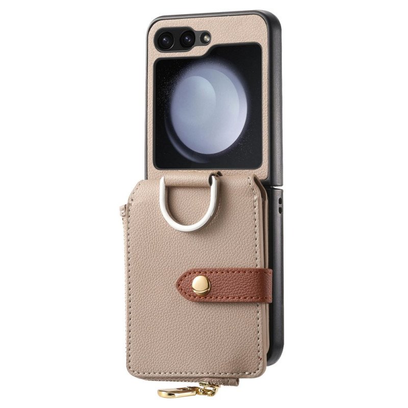 Skal Samsung Galaxy Z Flip 7 Fe Fack Med Dragkedja Och Ringhållare