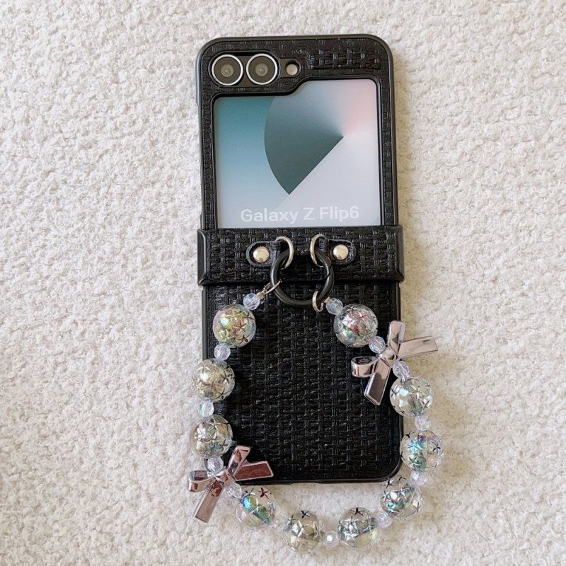 Skal Samsung Galaxy Z Flip 7 Fe Handledsrem I Konstläder Och Elegant Design