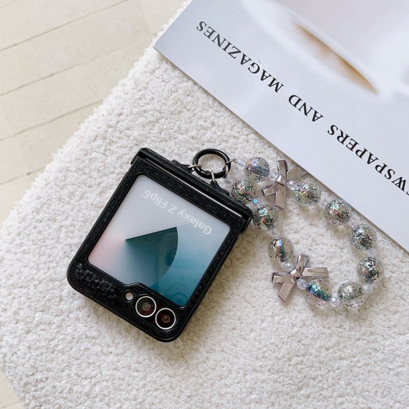 Skal Samsung Galaxy Z Flip 7 Fe Handledsrem I Konstläder Och Elegant Design