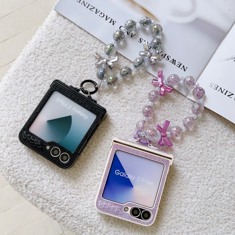 Skal Samsung Galaxy Z Flip 7 Fe Handledsrem I Konstläder Och Elegant Design