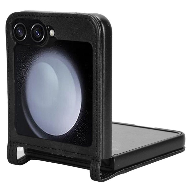 Skal Samsung Galaxy Z Flip 7 Fe Korthållare I Retro-läderstil