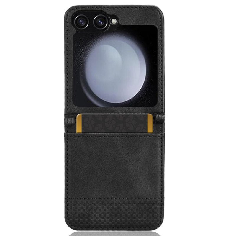 Skal Samsung Galaxy Z Flip 7 Fe Korthållare I Retro-läderstil