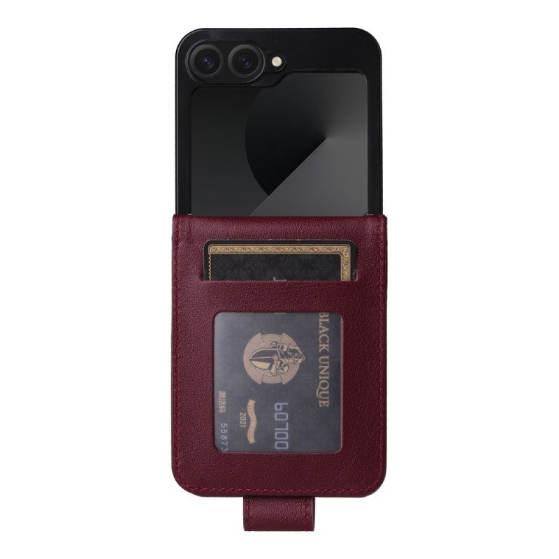 Skal Samsung Galaxy Z Flip 7 Fe Korthållare Med Lädereffekt