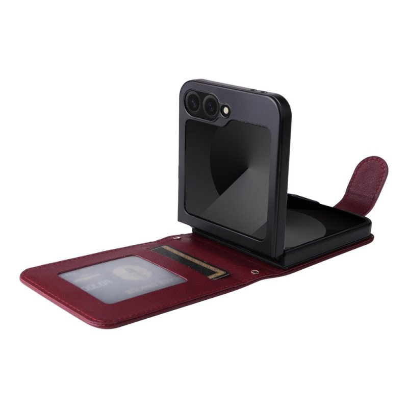 Skal Samsung Galaxy Z Flip 7 Fe Korthållare Med Lädereffekt