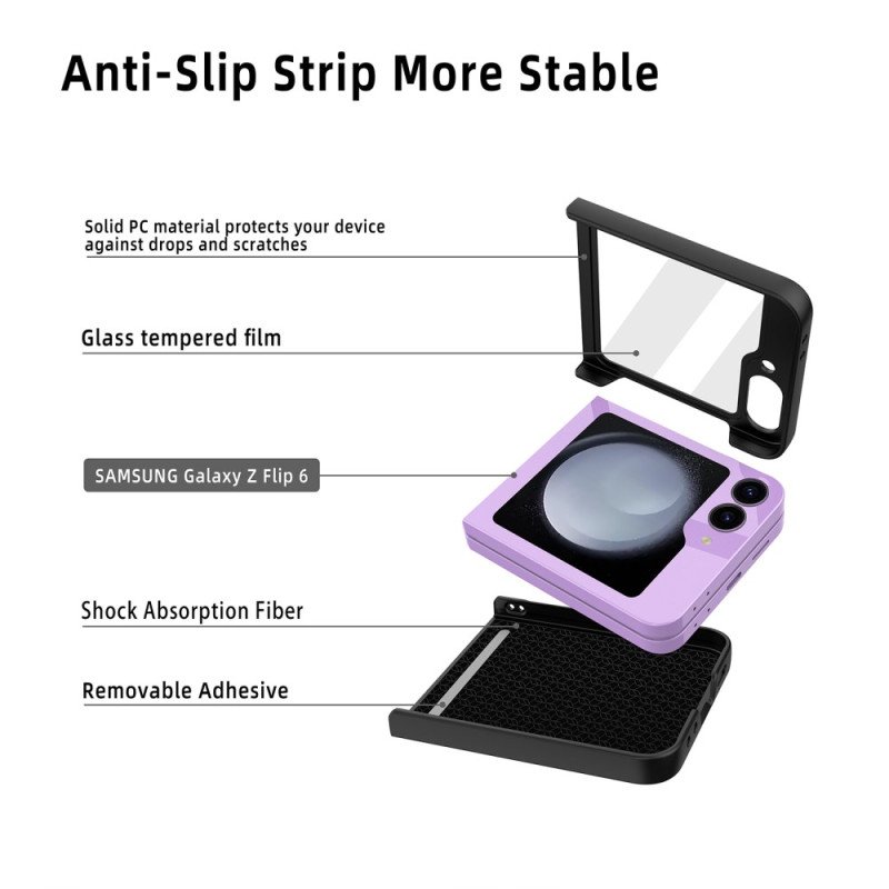 Skal Samsung Galaxy Z Flip 7 Fe Korthållare Med Litchitextur