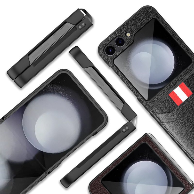 Skal Samsung Galaxy Z Flip 7 Fe Korthållare Med Litchitextur