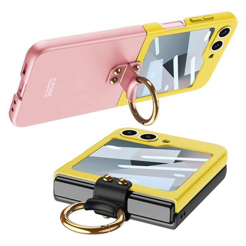 Skal Samsung Galaxy Z Flip 7 Fe Magnetiskt Gångjärnsskydd Och Tvåfärgat Stativ