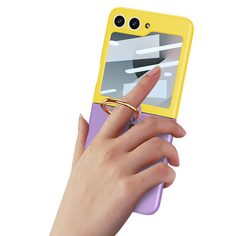 Skal Samsung Galaxy Z Flip 7 Fe Magnetiskt Gångjärnsskydd Och Tvåfärgat Stativ