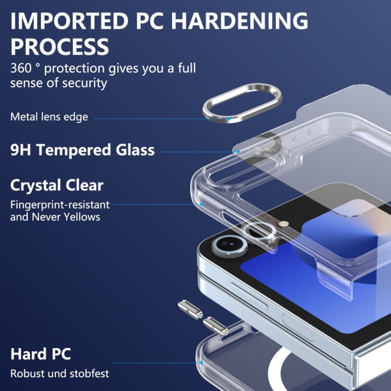 Skal Samsung Galaxy Z Flip 7 Fe Magsafe-kompatibel Genomskinlig Med Skärmskydd