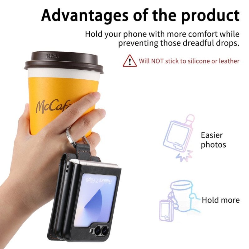 Skal Samsung Galaxy Z Flip 7 Fe Mockaeffekt Med Korthållare