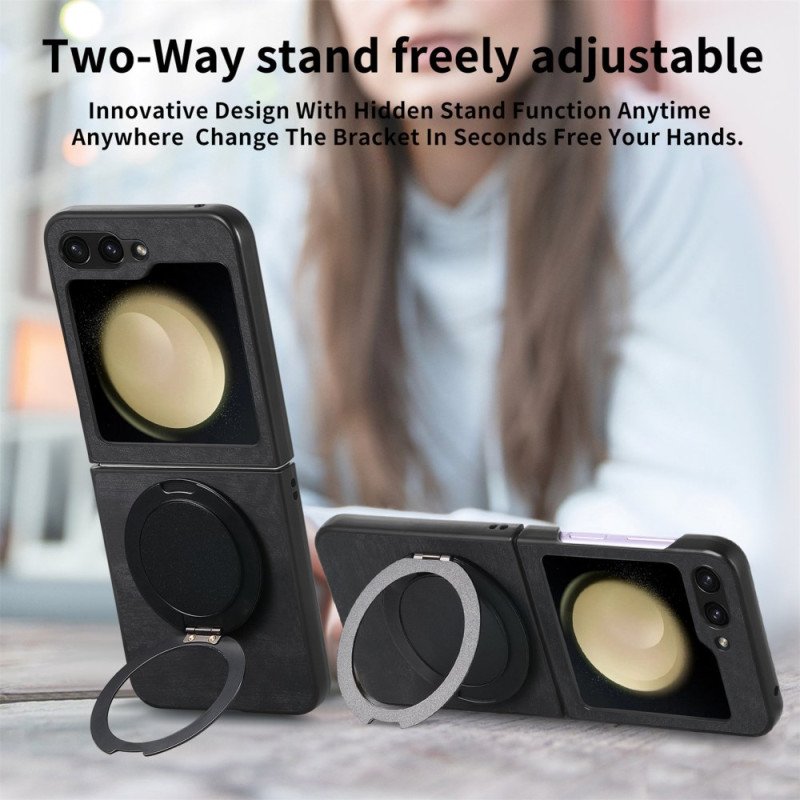 Skal Samsung Galaxy Z Flip 7 Fe Mockaeffekt Med Roterande Stativ