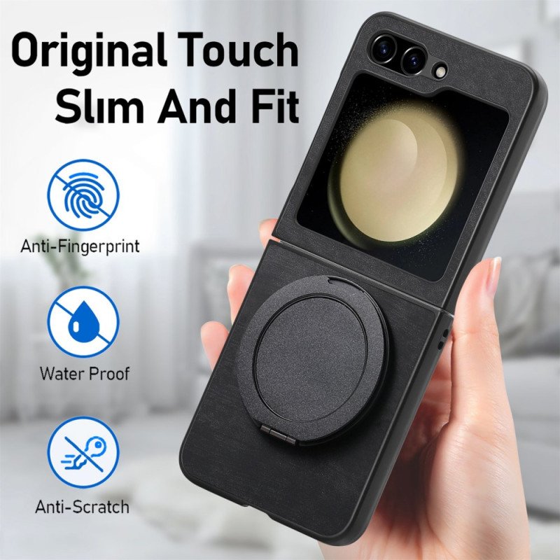 Skal Samsung Galaxy Z Flip 7 Fe Mockaeffekt Med Roterande Stativ