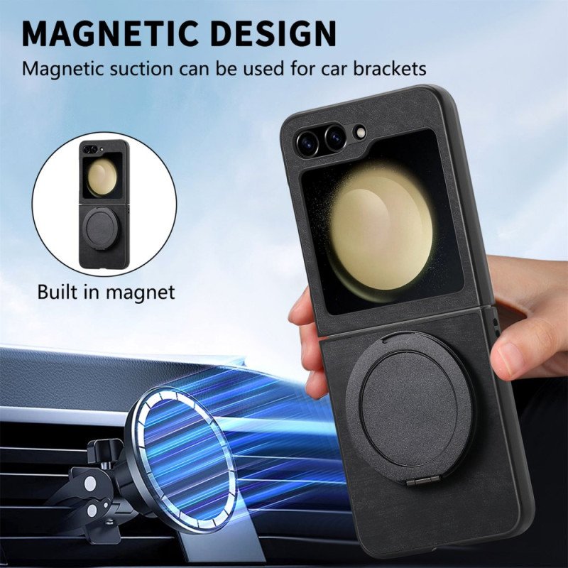 Skal Samsung Galaxy Z Flip 7 Fe Mockaeffekt Med Roterande Stativ