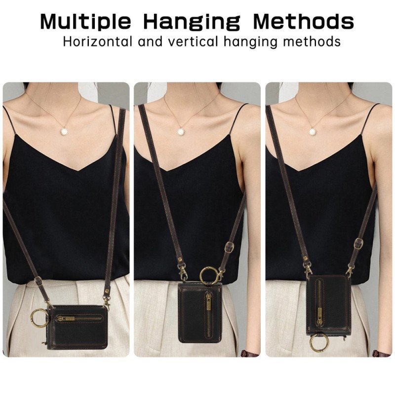 Skal Samsung Galaxy Z Flip 7 Fe Plånbok Och Axelrem Med Dragkedja