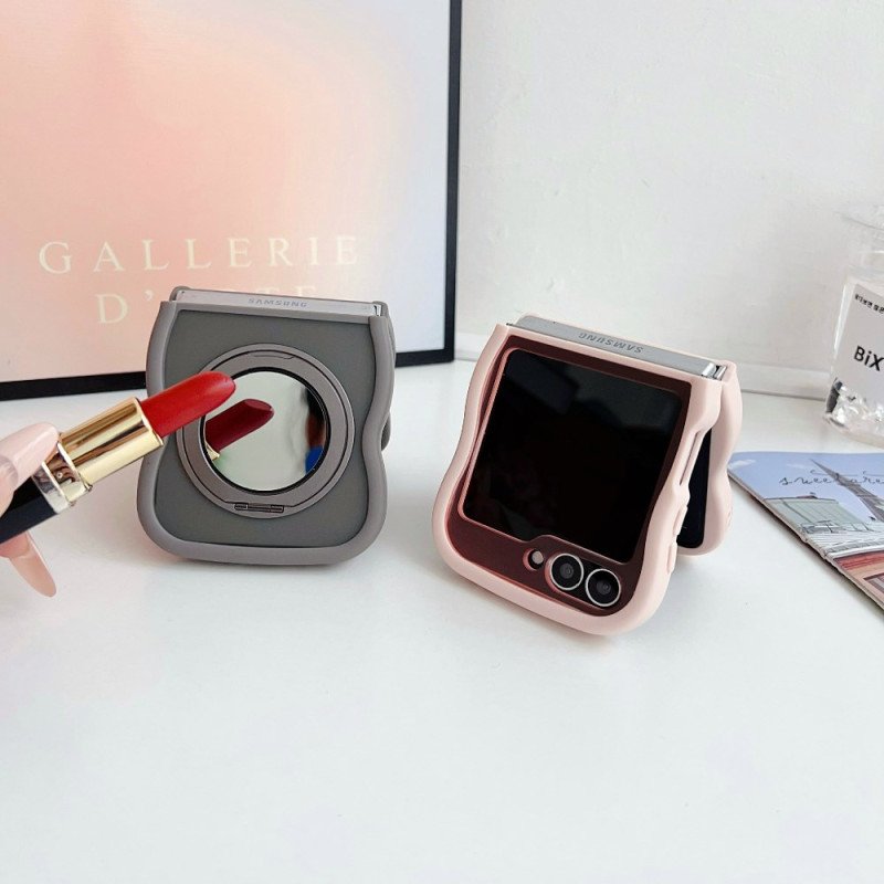 Skal Samsung Galaxy Z Flip 7 Fe Telefonfodral Roterande Stativ Och Inbyggd Spegel