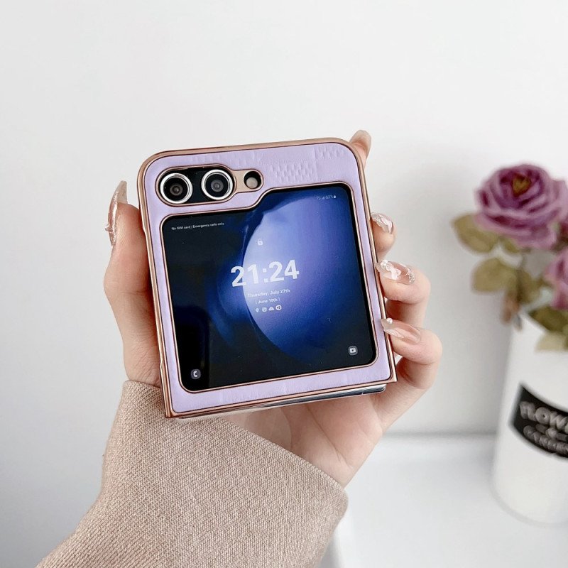 Skal Samsung Galaxy Z Flip 7 Fe Vadderade Kanter Med Metalleffekt