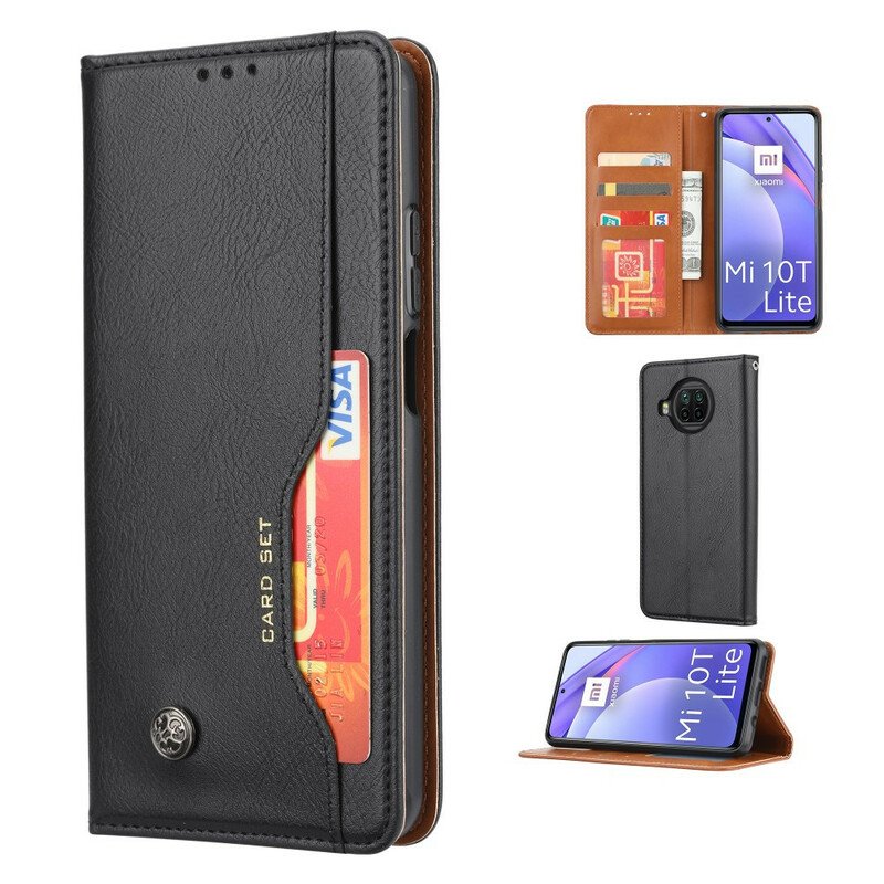 Folio-fodral Xiaomi Mi 10T Lite Läderfodral Korthållare
