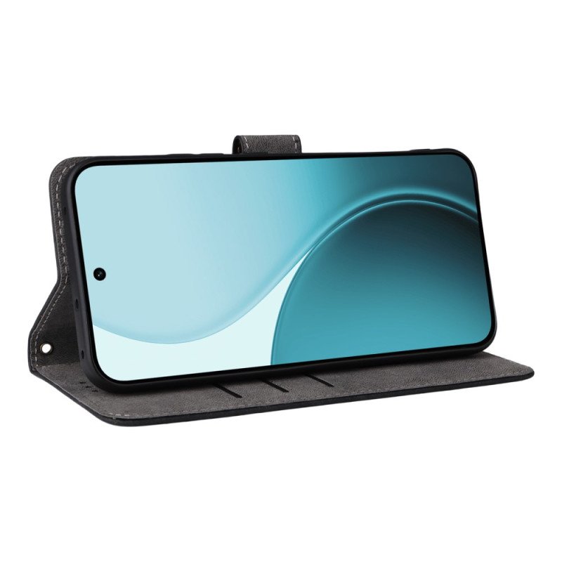 Fodral För Oppo Reno 14f 5g Rfid-skyddande Mockaeffekt Med Rem