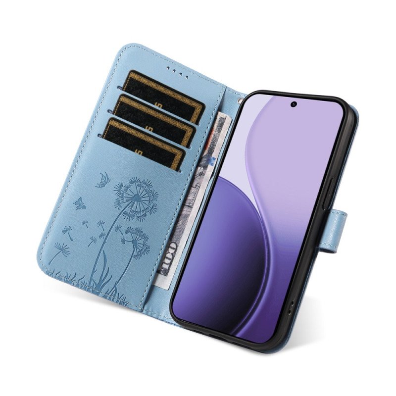 Fodral Oppo Reno 14f 5g Maskrosor Med Snöre