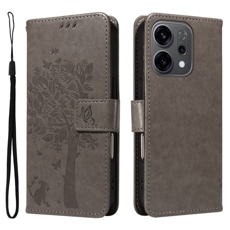 Fodral Oppo Reno 14f 5g Träd Och Katt