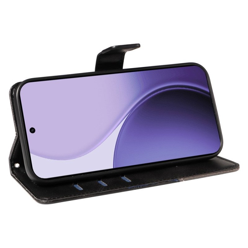 Läderfodral Oppo Reno 14f 5g Telefonfodral Tvåfärgade Linjer