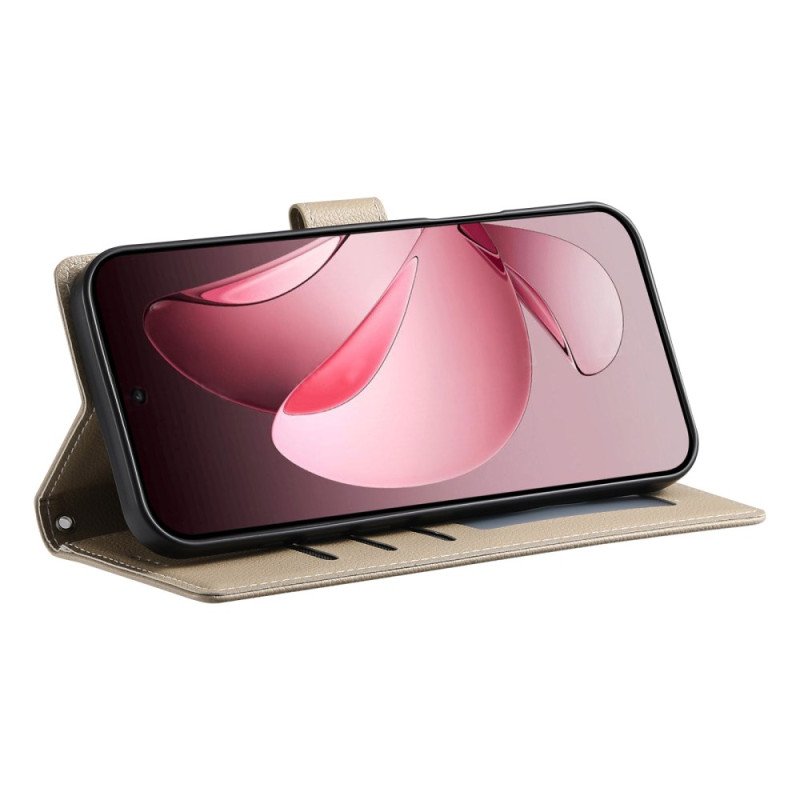 Läderskal Fodral Oppo Reno 14f 5g Enfärgad