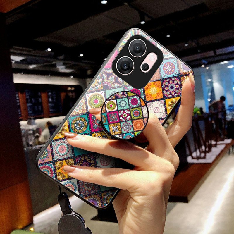 Skal För Oppo Reno 14f 5g Patchwork-stativ Och Snodd