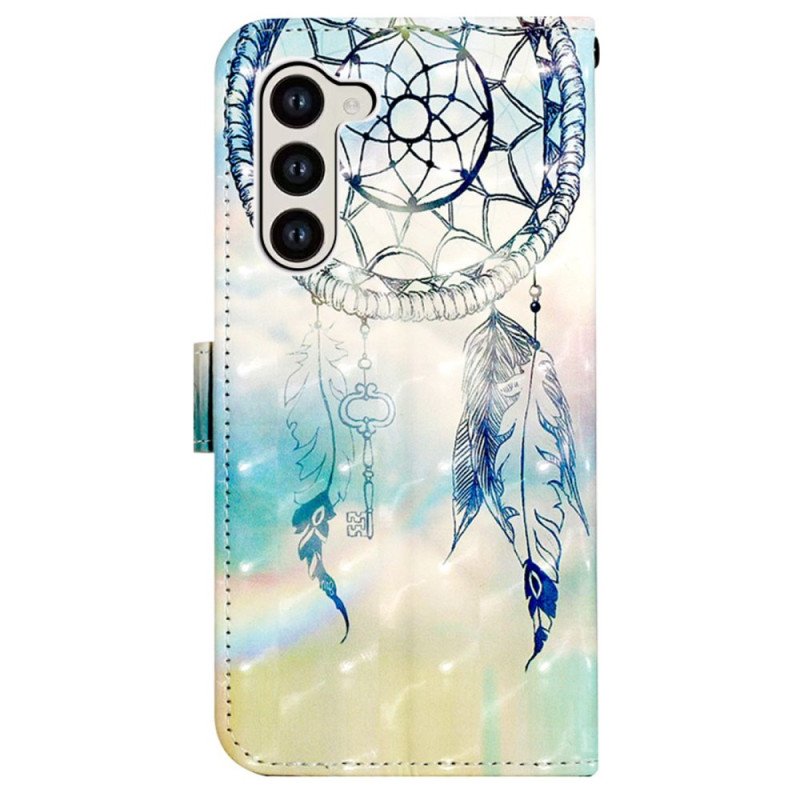 Fodral För Samsung Galaxy S24 5g Blå Vattenfärgsdrömfångare