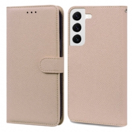 Läderfodral Samsung Galaxy S24 5g Telefonfodral Litchi Konstläder Med Rem