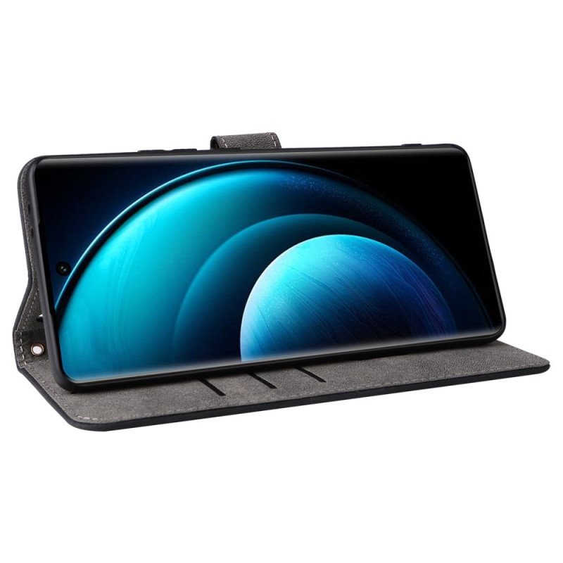 Fodral För Vivo X100 Pro Rem I Mockaeffekt