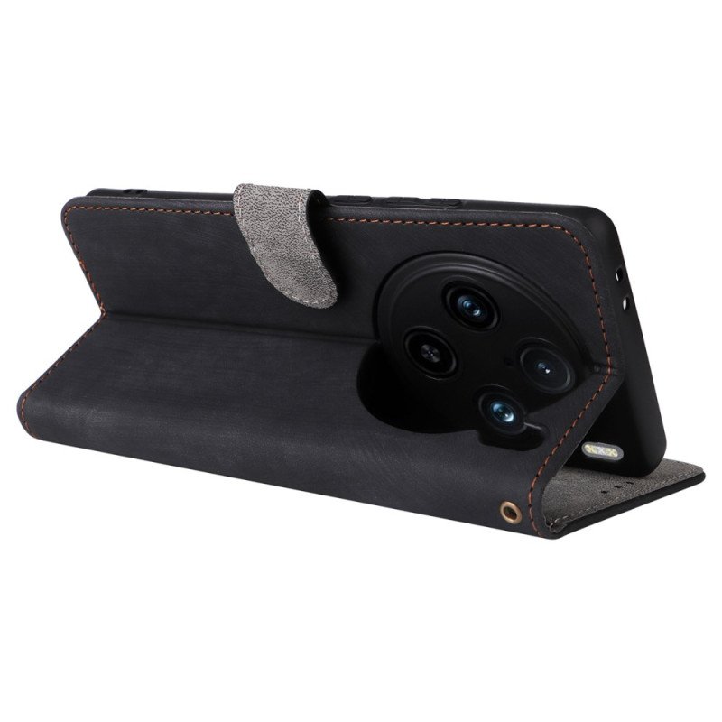 Fodral För Vivo X100 Pro Rem I Mockaeffekt