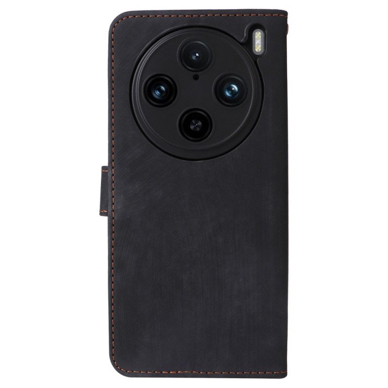 Fodral För Vivo X100 Pro Rem I Mockaeffekt