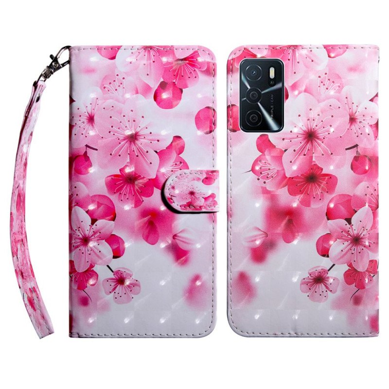 Fodral Oppo A16 / A16s Rosa Blommor