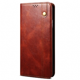 Folio-fodral Oppo A16 / A16s Läderfodral Vaxat Konstläder