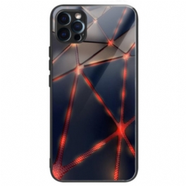 Skal iPhone 14 Pro Max Röd Linje Härdat Glas