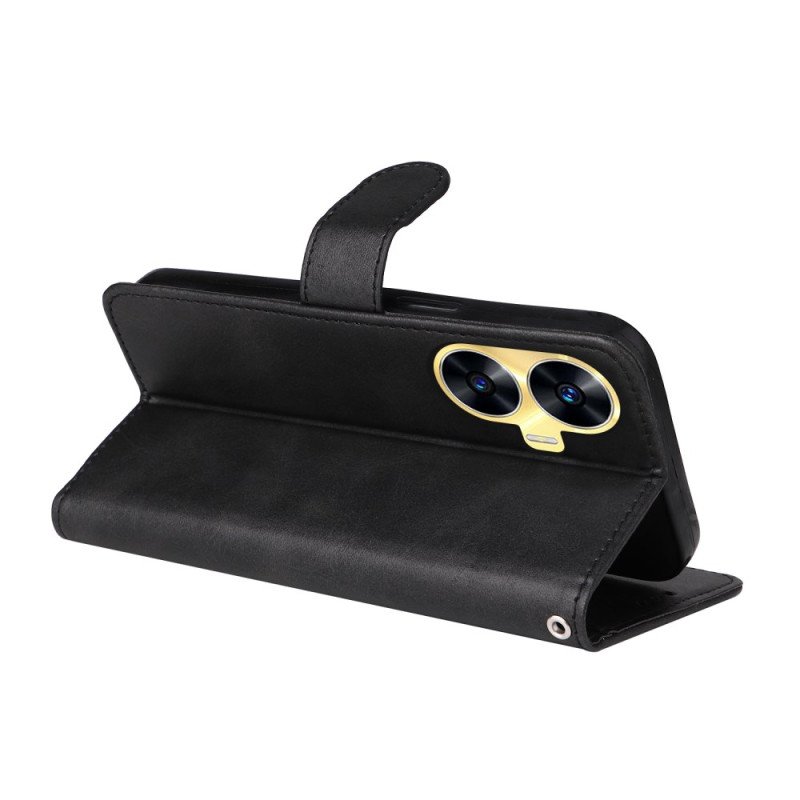 Fodral Realme C55 Lädertexturerad Rem