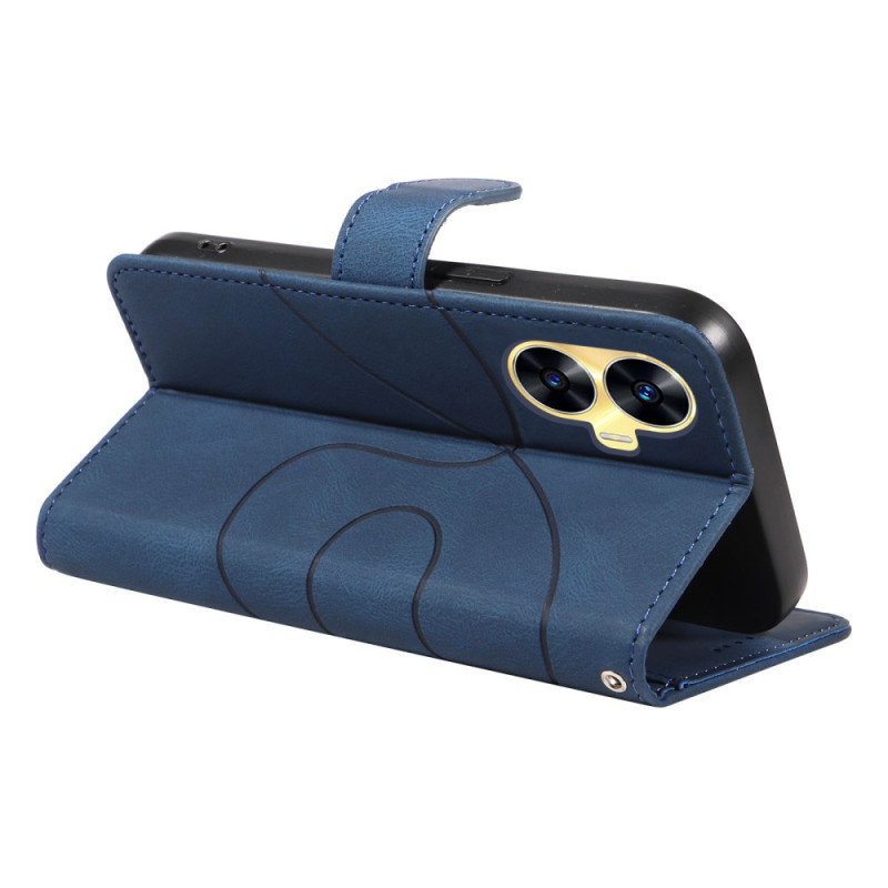 Fodral Realme C55 Vågiga Linjer Med Snodd