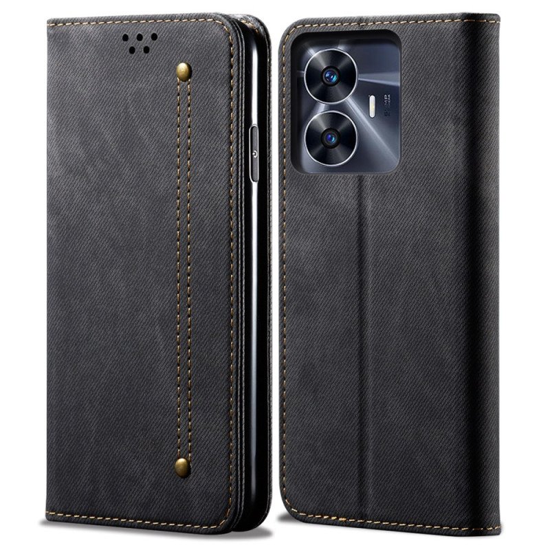 Folio-fodral Realme C55 Denimtyg