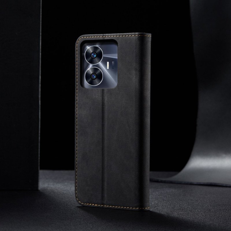 Folio-fodral Realme C55 Denimtyg